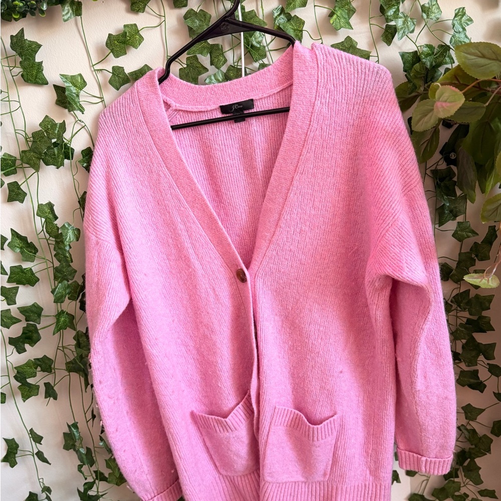 J. Crew Pink Cardigan Sweater
